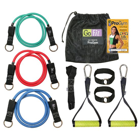 Picture of GoFit Ultimate ProGym Resistance Bands Kit With Training DVD, Multicolor