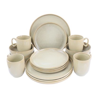 Picture of Gibson Elite Blaise 16-Piece Stoneware Dinnerware Set, Beige