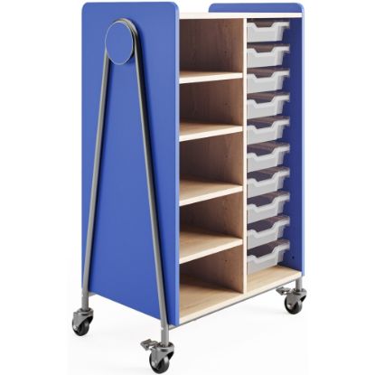 Picture of Safco Whiffle Double-Column 10-Drawer Storage Cart, 48inH x 30inW x 19-3/4inD, Spectrum Blue