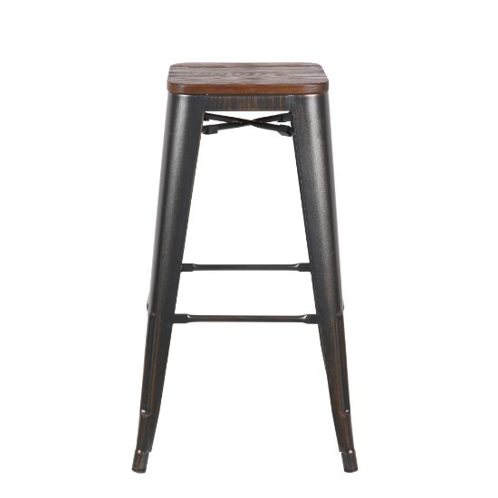 Picture of Eurostyle Danne-B Bar Stools, Walnut/Antique Black, Set Of 4 Stools