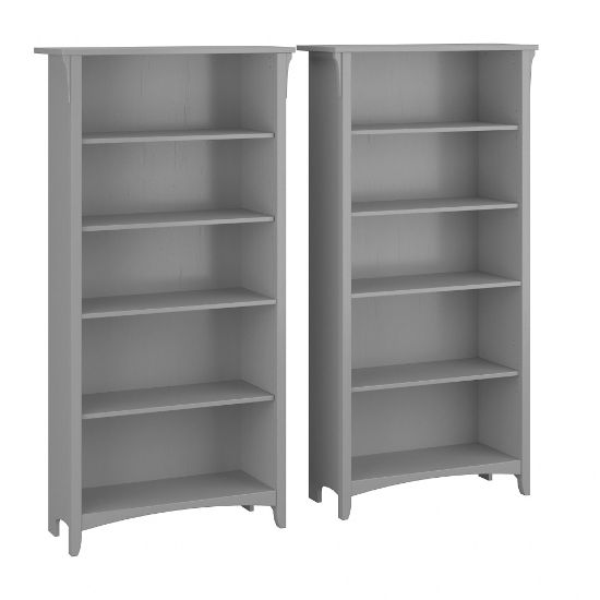 Picture of Bush Business Furniture Salinas 63inH 5-Shelf Bookcases, Cape Cod Gray, Set Of 2 Bookcases, Standard Delivery