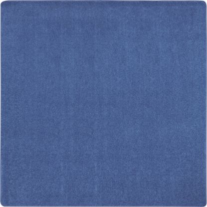 Picture of Joy Carpets Kid Essentials Solid Color Square Area Rug, Just Kidding, 6ft x 6ft, Cobalt Blue