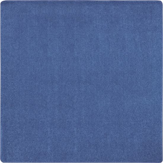 Picture of Joy Carpets Kid Essentials Solid Color Square Area Rug, Just Kidding, 6ft x 6ft, Cobalt Blue