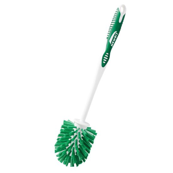 Picture of Libman Commercial Round Bowl Brushes, 14in, White/Green, Pack Of 6 Brushes