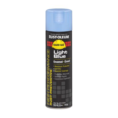 Picture of Rust-Oleum Hard Hat High Performance V2100 System Rust Preventive Enamel Spray Paint, 15 Oz, Gloss Light Blue, Case Of 6 Cans