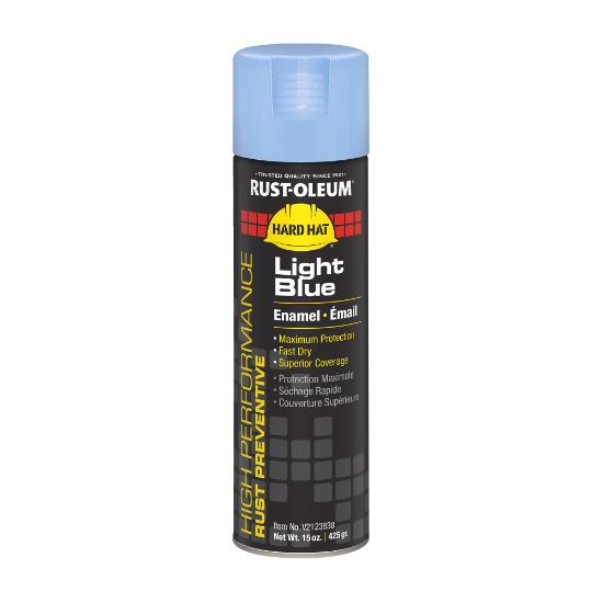 Picture of Rust-Oleum Hard Hat High Performance V2100 System Rust Preventive Enamel Spray Paint, 15 Oz, Gloss Light Blue, Case Of 6 Cans