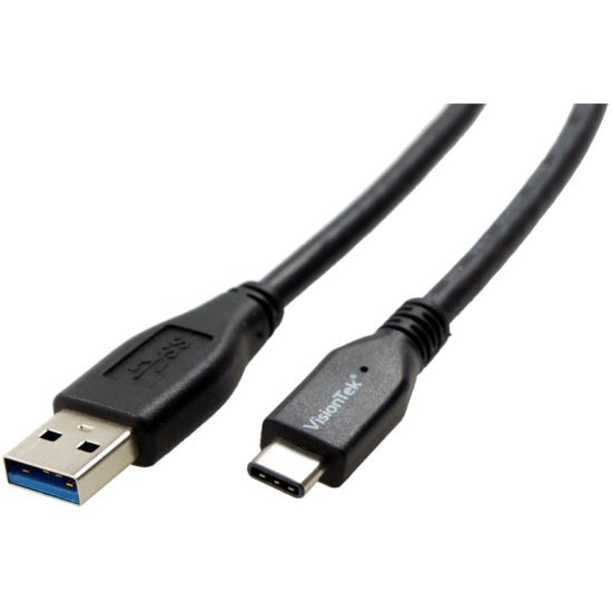 Picture of VisionTek USB-C to USB-A 1M Cable (M/M) - USB-C to USB-A 1 Meter 3.3 ft Male to Male Cable PD 60W 10Gbps Data for Laptop Ipad Dell XPS MacBook Pro