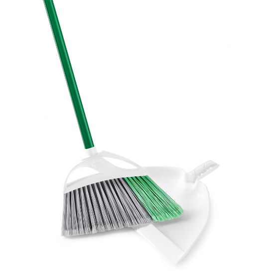 Picture of Libman Commercial Large Precision Angle Steel Brooms With Dust Pans, 13in, Set Of 4 Brooms