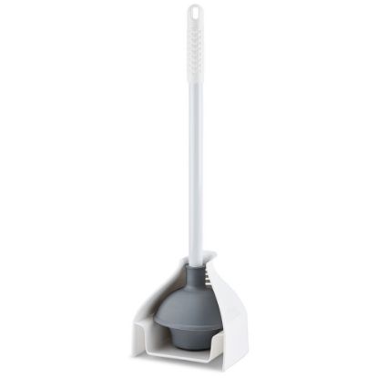 Picture of Libman Commercial Premium Toilet Plunger And Caddy Set, 23-1/4in x 5-7/8in, White/Gray, Pack Of 4 Sets