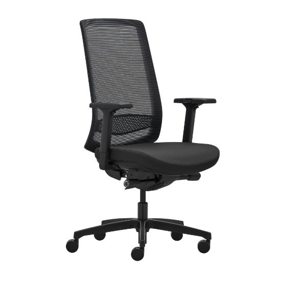 Picture of WorkPro Expanse Series Multifunction Ergonomic Mesh/Fabric High-Back Executive Chair, Black/Black, BIFMA Compliant