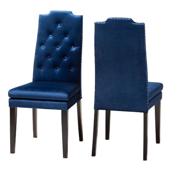 Picture of Baxton Studio Armand Chairs, Navy Blue, Set Of 2 Chairs