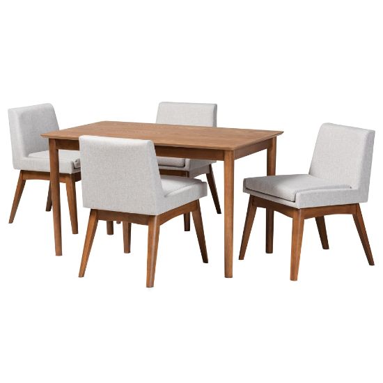 Picture of Baxton Studio Nexus 5-Piece Dining Set, Grayish Beige/Walnut