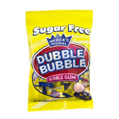 Picture of Dubble Bubble Sugar-Free Bubble Gum, 3.25 Oz Per Bag, Box Of 12 Bags