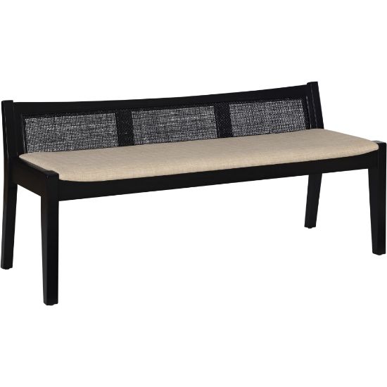 Picture of Powell Monroe Cane Bench, Beige/Black