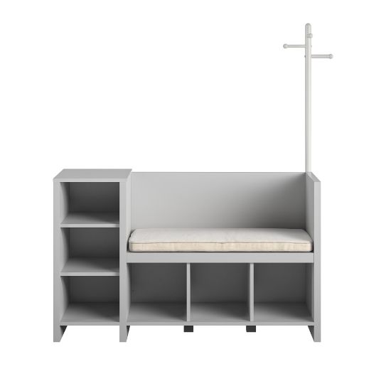 Picture of Ameriwood Home Tyler Storage Bench And Coat Rack, Gray