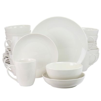 Picture of Elama Iris 32-Piece Porcelain Dinnerware Set, White