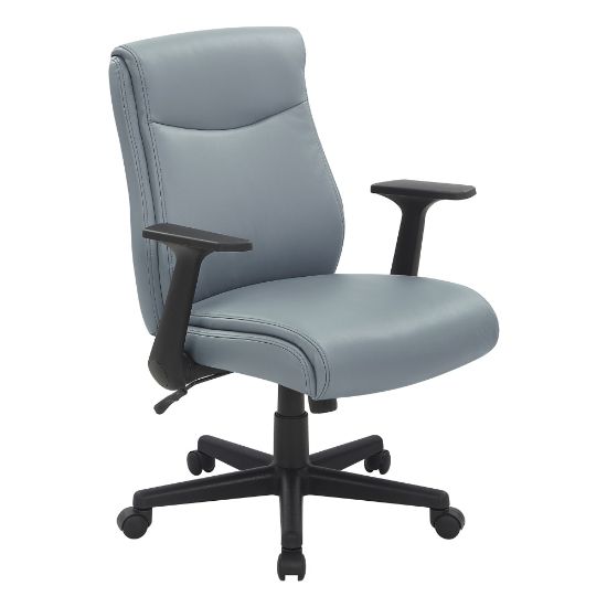 Picture of Office Star Executive Ergonomic Faux Leather Mid-Back Manager's Chair, Charcoal Gray