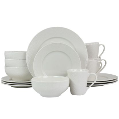 Picture of Elama Jasmine 16-Piece Dinnerware Set, White