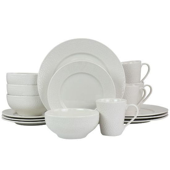 Picture of Elama Jasmine 16-Piece Dinnerware Set, White