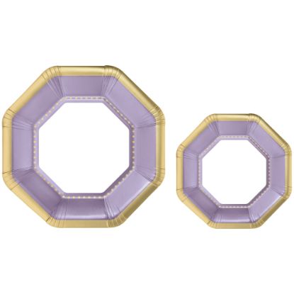 Picture of Amscan Octagonal Premium Plates, Lavender, 20 Plates Per Pack, Case Of 2 Packs