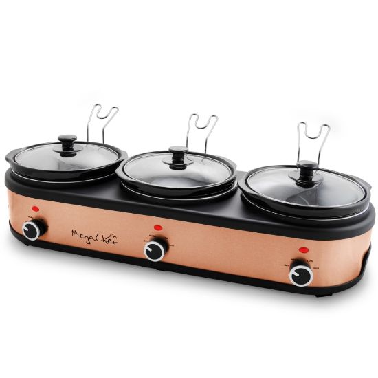 Picture of MegaChef 7-Piece Slow Cooker Set, Copper/Black