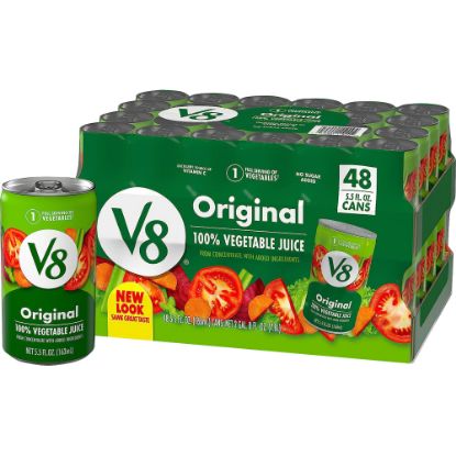 Picture of V8 Original Vegetable Juice, 5.5 Fl Oz, Carton Of 48 Cans