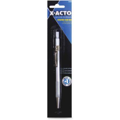 Picture of X-Acto X3209 Retractable Blade Knife - Retractable, Pocket Clip, Lightweight - Carbon Steel - Aluminum - 1 Each