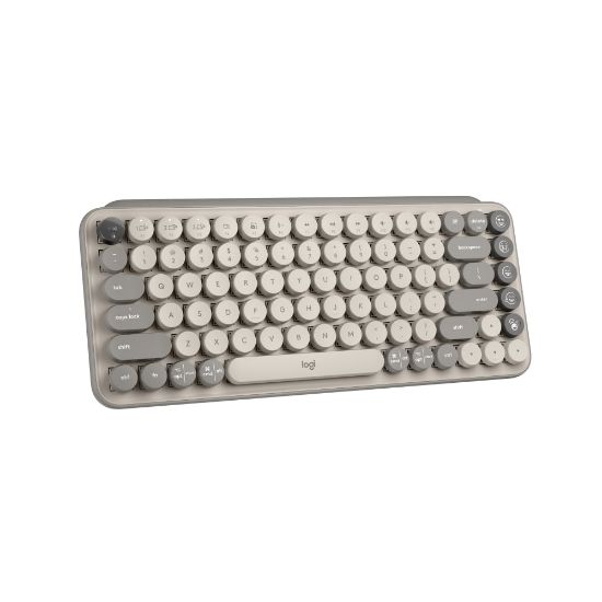 Picture of Logitech Pop Keys - Mist - Wireless Connectivity - Bluetooth - 8 Emoji, Menu Hot Key(s) - ChromeOS - Notebook, Tablet, Mobile Phone - PC, Mac - Mechanical Keyswitch - AAA Battery Size Supported - Mist