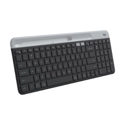 Picture of Logitech K585 Keyboard - Wireless Connectivity - Bluetooth/RF - Windows 10, Windows 11, Linux, ChromeOS, Mac OS X 10.15 Catalina, iPadOS 14, iOS 14 - English - Desktop Computer, Tablet PC, Notebook, Smartphone - PC, Mac - Graphite