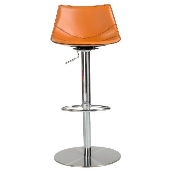 Picture of Eurostyle Rudy Adjustable Counter Stool, Cognac/Brushed Stainless Steel