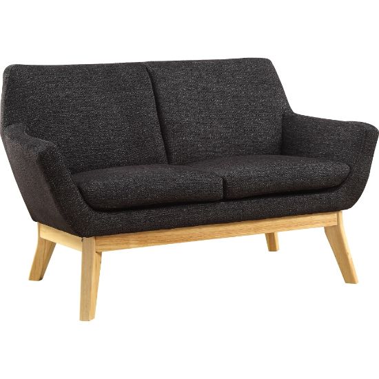 Picture of Lorell Quintessence Upholstered Loveseat, Black/Natural