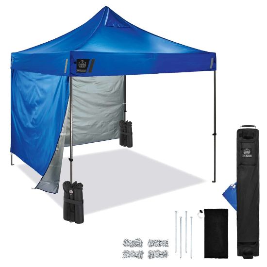 Picture of Ergodyne SHAX 6051 Heavy-Duty Pop-Up Tent Kit, 10ft x 10ft, Blue