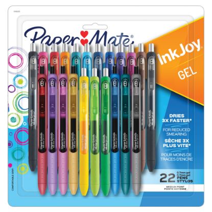 Picture of Paper Mate InkJoy Gel Pens, Medium Point, 0.7 mm, Assorted Ink Colors, Pack Of 22 Pens