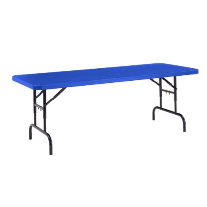 Picture of National Public Seating Primary Color Adjustable Folding Table, Rectangle, Blue/Black