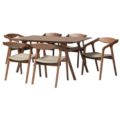 Picture of Baxton Studio Harland 7-Piece Dining Set, Gray/Walnut