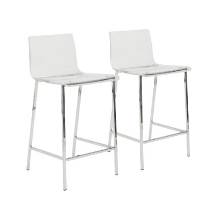 Picture of Eurostyle Chloe Counter Stools, Clear/Chrome, Set Of 2 Stools