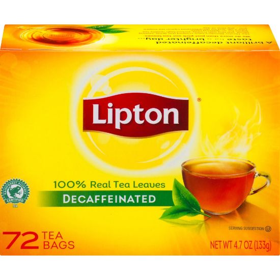 Picture of Lipton Tea Bags, Decaffeinated, Box Of 72