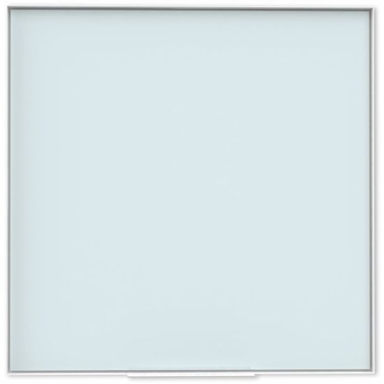 Picture of U Brands Glass Non-Magnetic Dry-Erase Board, 36in X 36in, White Frosted Surface, White Aluminum Frame, Actual Size 35in X 35in (2825U00-01)