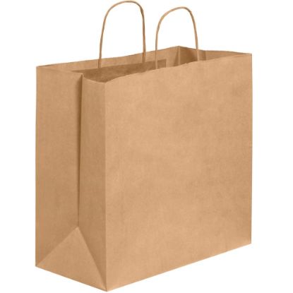 Picture of Partners Brand Paper Shopping Bags, 13inH x 7inW x 13inD, Kraft, Case Of 250