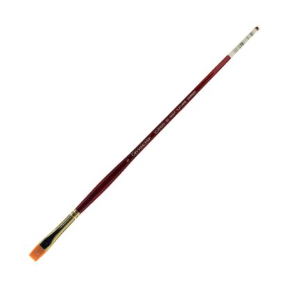 Picture of Grumbacher Goldenedge Oil and Acrylic Brush, Size 5, Bright Bristle, Synthetic, Red