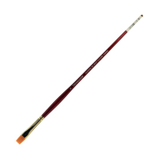 Picture of Grumbacher Goldenedge Oil and Acrylic Brush, Size 5, Bright Bristle, Synthetic, Red