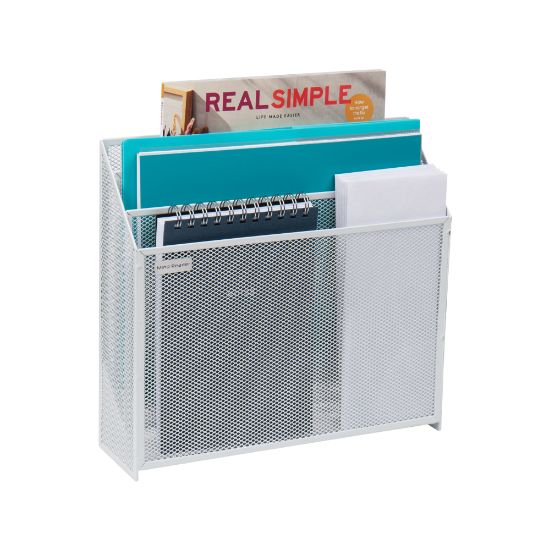 Picture of Mind Reader Network Collection 3-Tier Vertical File Storage Basket, Letter Size, 11-1/2inH x 12-1/2inW x 3-3/4inD, White