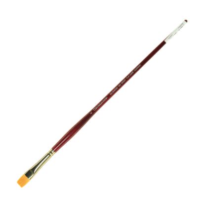 Picture of Grumbacher Goldenedge Oil and Acrylic Brush, Size 6, Bright Bristle, Synthetic, Red