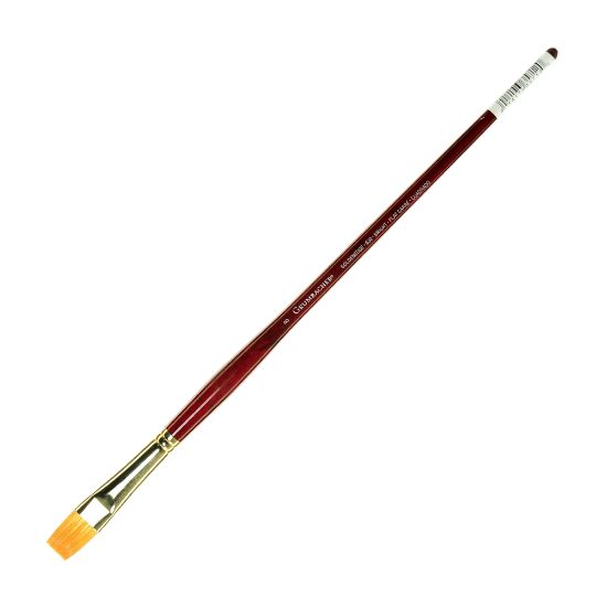 Picture of Grumbacher Goldenedge Oil and Acrylic Brush, Size 8, Bright Bristle, Synthetic, Red