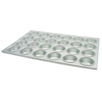 Picture of Winco 24-Cup Aluminum Muffin Pan, 2-3/4in Holes, Silver