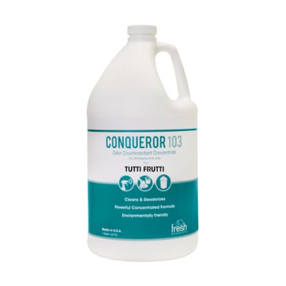 Picture of Fresh Products Conqueror 105 Liquid Concentrate, 1 Gallon, Tutti Frutti Fragrance, Pack Of 4 Bottles