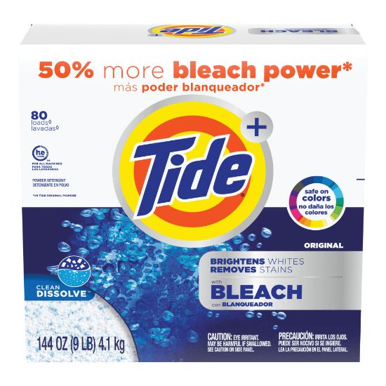 Picture of Tide Laundry Detergent Powder With Bleach, Original Scent, 144 Oz Box