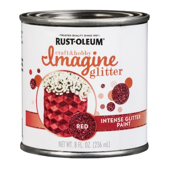 Picture of Rust-Oleum Imagine Craft and Hobby Glitter Paint, 8 Oz, Red, Pack Of 4 Cans