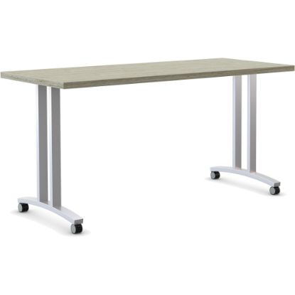 Picture of Special-T Structure Series T-Leg Table Base - Powder Coated T-shaped, Metallic Silver Base - 2 Legs - 112 lb Capacity - Assembly Required - 1 / Set