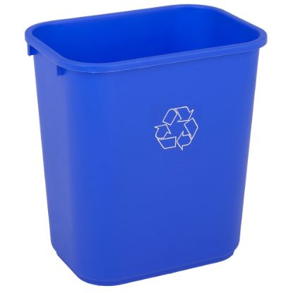 Picture of Highmark Recycling Bin, 6.5 Gallons, 15inH x 10inW x 14-1/4inD, Blue